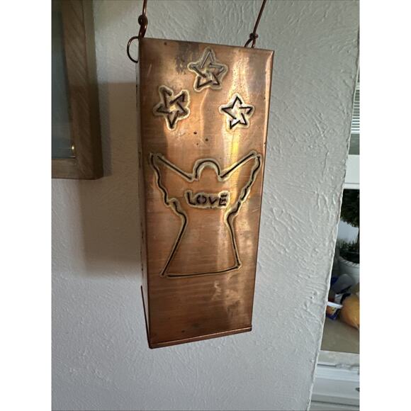 Vintage Southern Living Lantern Angel Copper Candle Christmas Decor Luminaries - Picture 6 of 8